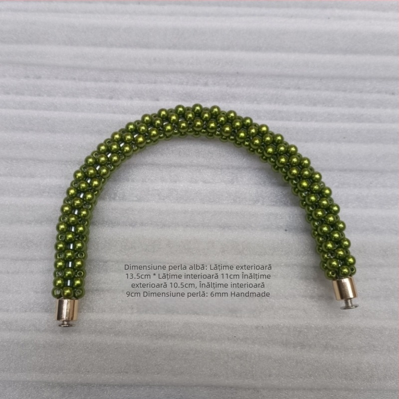 Mâner detașabil din mărgele pentru geantă, în formă de U — Hiro Mori, material: mărgele, sezon primăvara 2024, funcție: reducerea încărcării