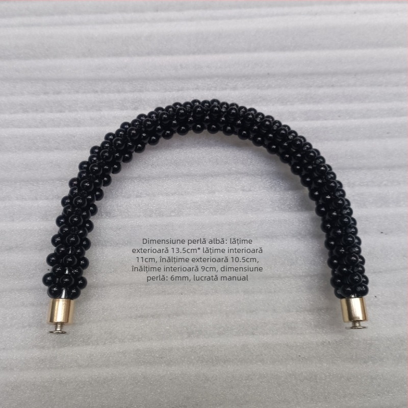 Mâner detașabil din mărgele pentru geantă, în formă de U — Hiro Mori, material: mărgele, sezon primăvara 2024, funcție: reducerea încărcării