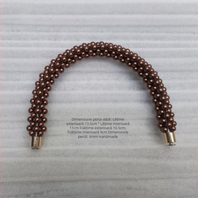 Mâner detașabil din mărgele pentru geantă, în formă de U — Hiro Mori, material: mărgele, sezon primăvara 2024, funcție: reducerea încărcării