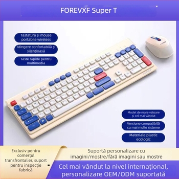 FVW306 Set tastatură și mouse fără fir – ergonomic, 104 taste, 2.4G, 1000-1200-1400dpi, Plug-and-Play