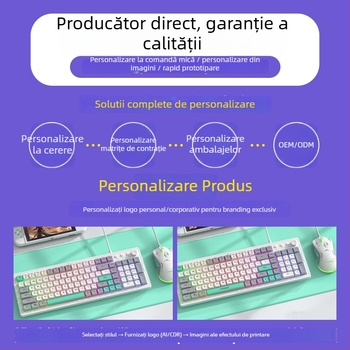 FVW306 Set tastatură și mouse fără fir – ergonomic, 104 taste, 2.4G, 1000-1200-1400dpi, Plug-and-Play