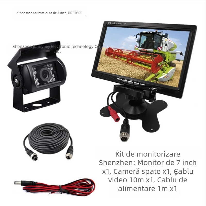 Monitor de întoarcere pentru vehicul cu cameră, 1080P TFT ecran, intrare CVBS, model JL-YJC-7003-1033-T