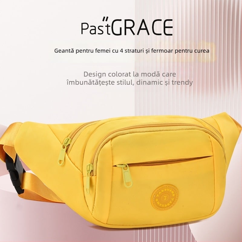 Borsetă de talie pentru telefon, capacitate mare, impermeabilă, cross-body pentru drumeții, buzunar pentru documente și buzunar interior de tip patch (Oxford țesătură; fermoar; buzunar pentru documente; buzunar patch interior; buzunar intermediar)