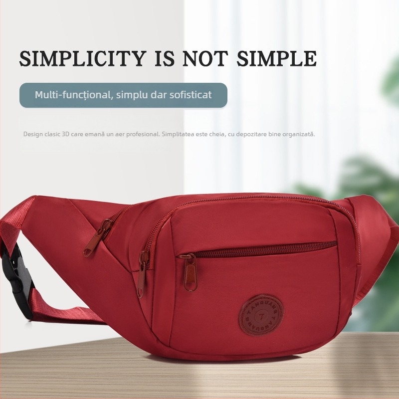 Borsetă de talie pentru telefon, capacitate mare, impermeabilă, cross-body pentru drumeții, buzunar pentru documente și buzunar interior de tip patch (Oxford țesătură; fermoar; buzunar pentru documente; buzunar patch interior; buzunar intermediar)