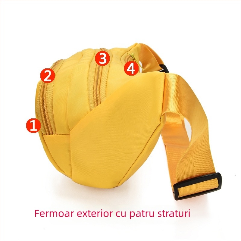 Borsetă de talie pentru telefon, capacitate mare, impermeabilă, cross-body pentru drumeții, buzunar pentru documente și buzunar interior de tip patch (Oxford țesătură; fermoar; buzunar pentru documente; buzunar patch interior; buzunar intermediar)
