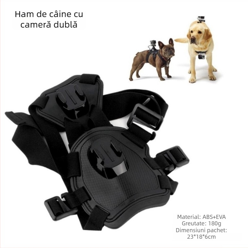 GoPro hamă pentru câine - Curea frontală pentru torace; Universal compatibil; Material: plastic + bandă elastică; Posibilitate adăugare logo; Include curea torace individuală