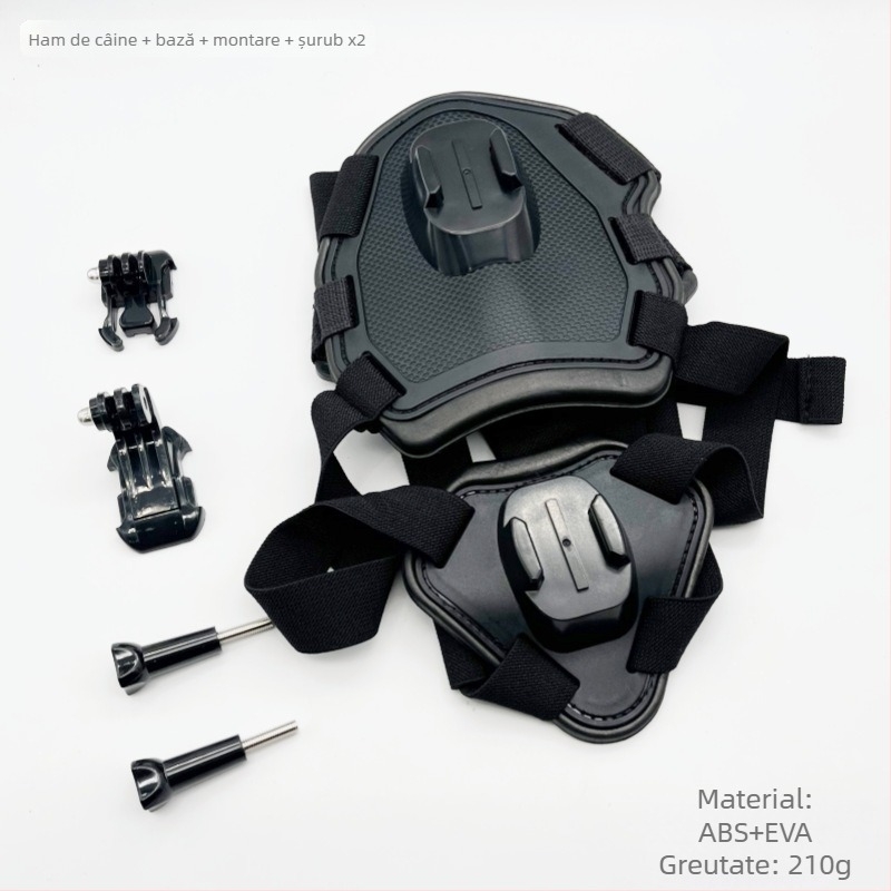 GoPro hamă pentru câine - Curea frontală pentru torace; Universal compatibil; Material: plastic + bandă elastică; Posibilitate adăugare logo; Include curea torace individuală