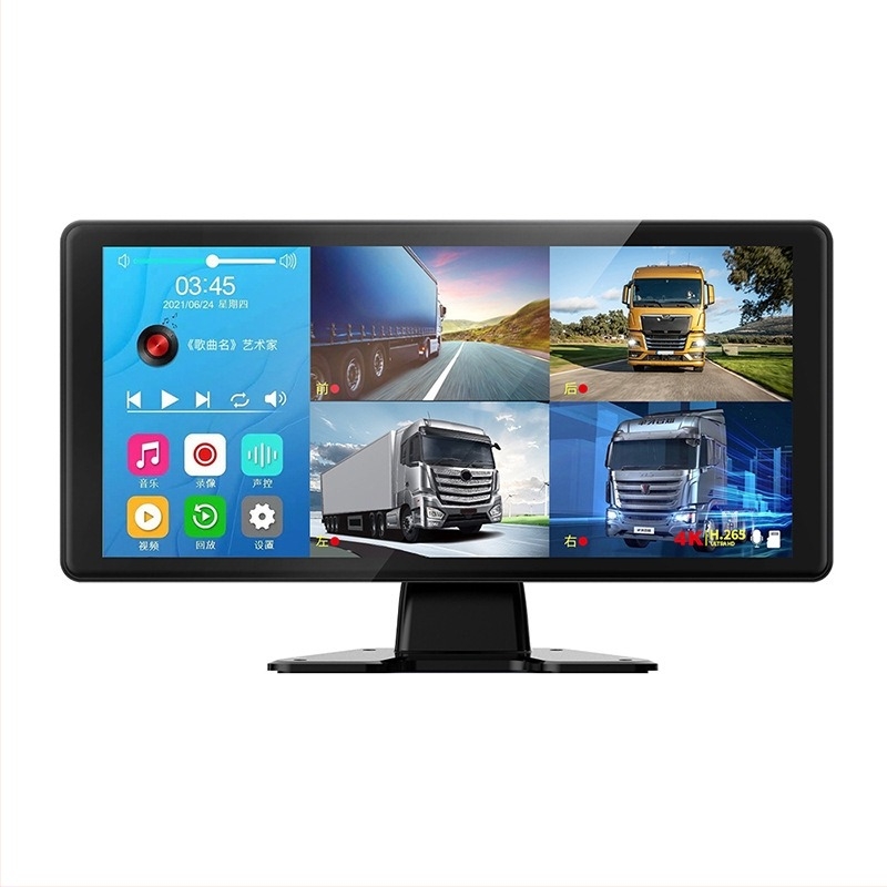 Sight Walker cameră de bord pentru camion, vizionare nocturnă color completă, patru canale, unghi de 120°, 1080p, suport TF până la 128GB, control tactil