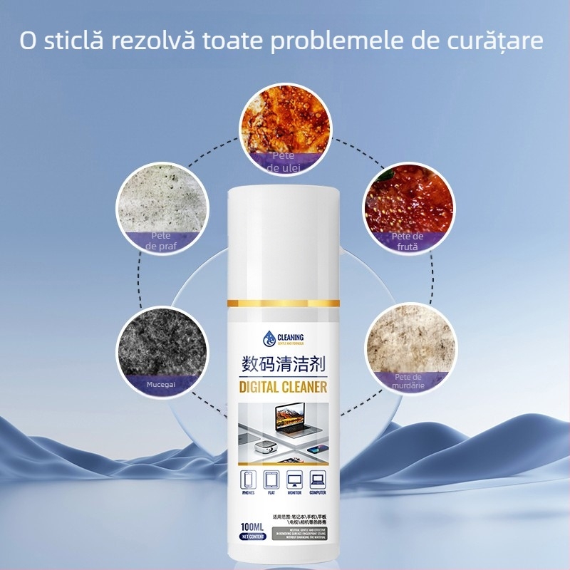 Spray de curățare universal pentru notebook și PC, model 312; set de curățare, cu apă deionizată și surfactanți