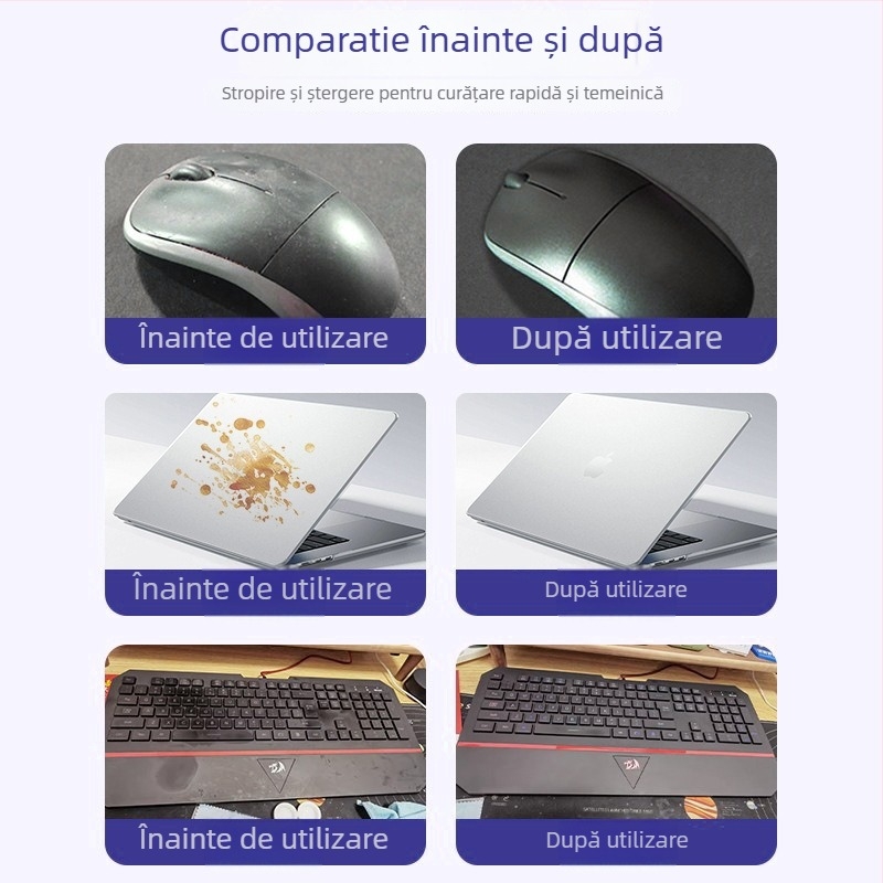 Spray de curățare universal pentru notebook și PC, model 312; set de curățare, cu apă deionizată și surfactanți