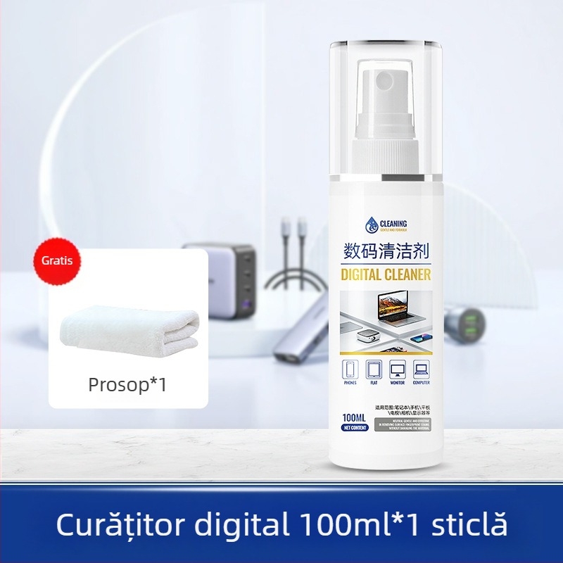 Spray de curățare universal pentru notebook și PC, model 312; set de curățare, cu apă deionizată și surfactanți