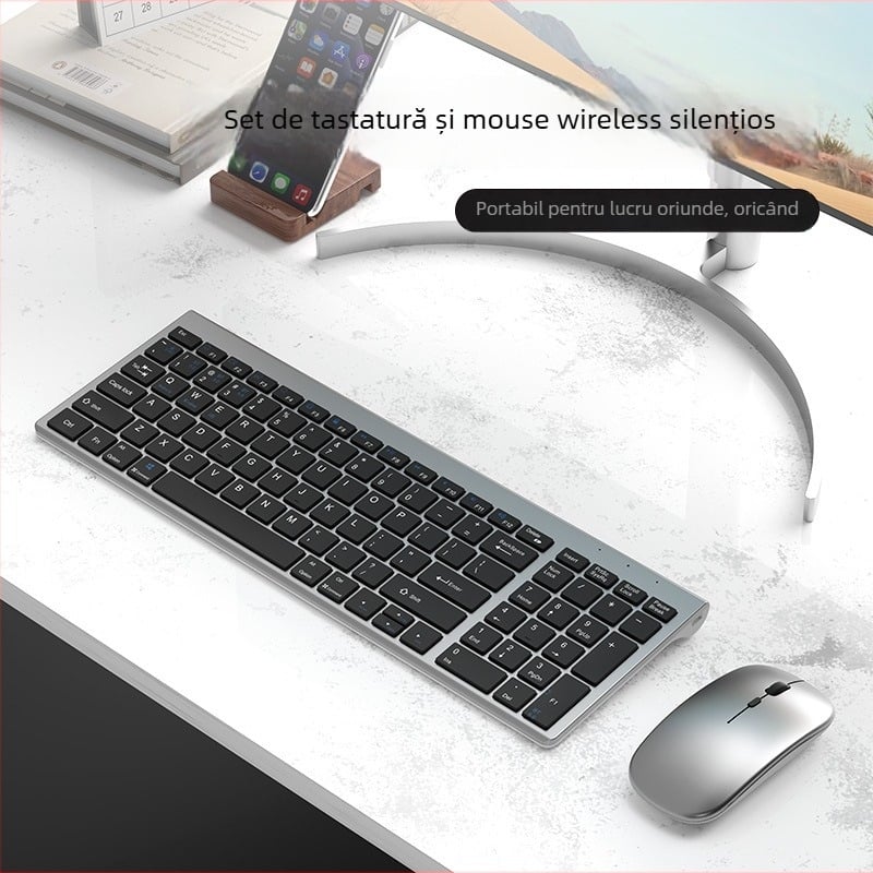 Set tastatură și mouse Bluetooth, 1600 DPI, ergonomic, impermeabil, trei moduri, model K007