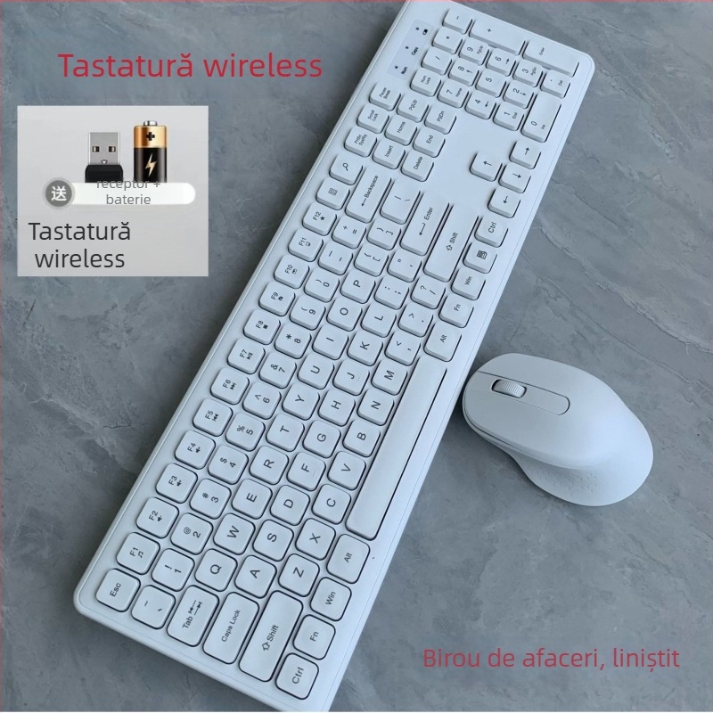 Set tastatură și mouse fără fir – receptor USB, 1000 DPI, rezoluție optică (1000 DPI, interfață USB pentru tastatură și mouse, receptor USB)
