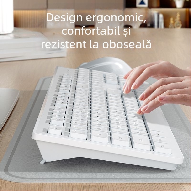 Set tastatură și mouse fără fir – receptor USB, 1000 DPI, rezoluție optică (1000 DPI, interfață USB pentru tastatură și mouse, receptor USB)