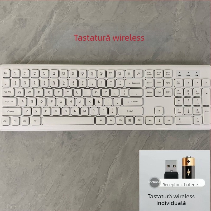 Set tastatură și mouse fără fir – receptor USB, 1000 DPI, rezoluție optică (1000 DPI, interfață USB pentru tastatură și mouse, receptor USB)