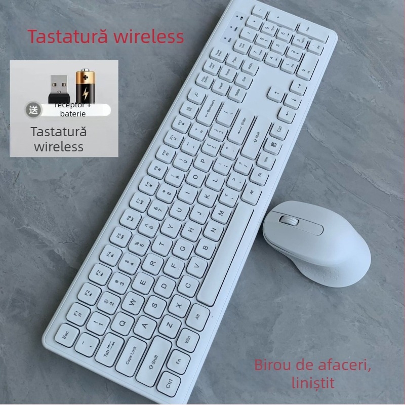 Set tastatură și mouse fără fir – receptor USB, 1000 DPI, rezoluție optică (1000 DPI, interfață USB pentru tastatură și mouse, receptor USB)