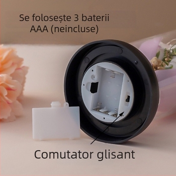 Trandafir artificial sub cupolă de sticlă – ornament de birou, brand Xucheng; cadou pentru nunți, zile de naștere, Crăciun, Ziua mamei și Ziua Îndrăgostiților