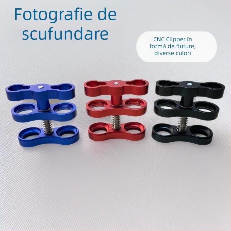 GoPro accesoriu din aliaj de aluminiu – braț ultra-ușor pentru iluminare subacvatică, cu clips CNC în formă de fluture