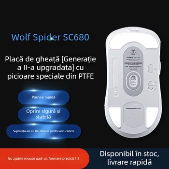 Tălpi pentru mouse Wolf Spider sc680/sc580 — rezistente la uzură, netede, aliniere precisă a sloturilor — fără urme de lipici — probă personalizată