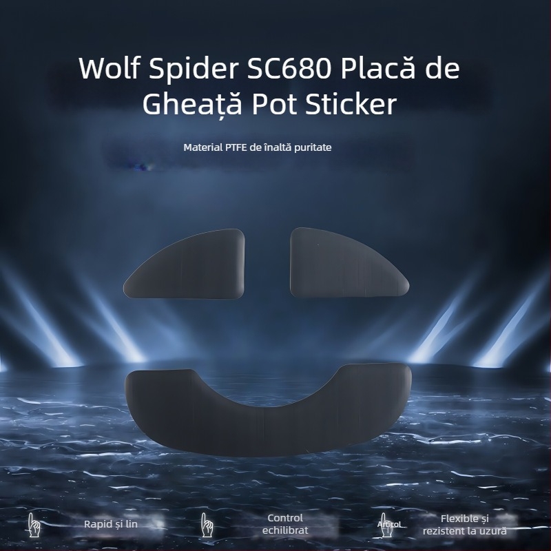 Tălpi pentru mouse Wolf Spider sc680/sc580 — rezistente la uzură, netede, aliniere precisă a sloturilor — fără urme de lipici — probă personalizată