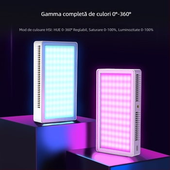 Lumina de umplere pentru fotografie PB40R — 40W RGB, pentru fotografie pe telefonul mobil, 3 temperaturi de culoare, montaj pe birou