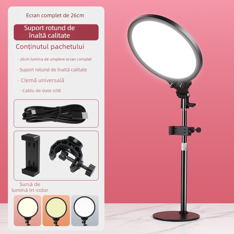 Iluminare LED pentru streaming live, model AL-10, 15W, 5V 2A