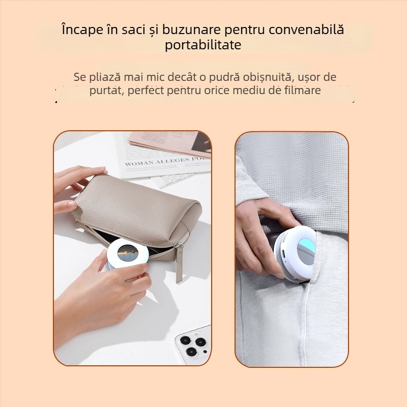 Lumină de fill pliabilă pentru telefonul mobil — utilizare manuală, 3 temperaturi de culoare, <10W, 5V/1A, model K3