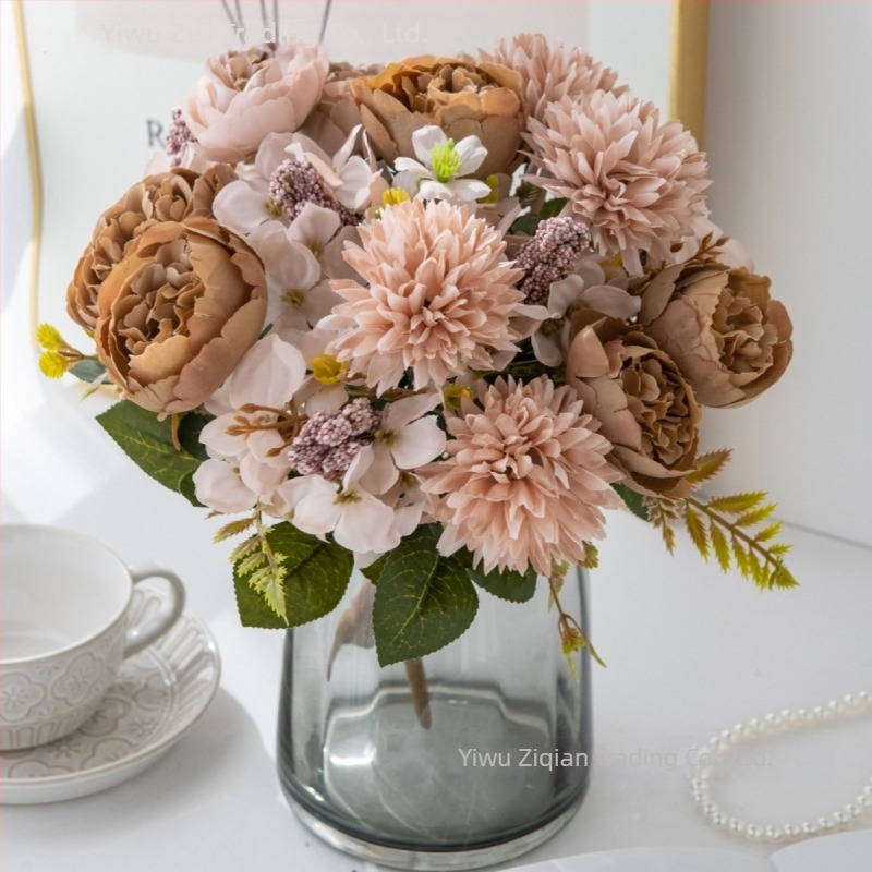 Buchet de flori artificiale din mătase - țesătură de mătase, turnare prin injecție, varietate margaretă