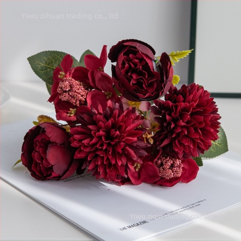 Buchet de flori artificiale din mătase - țesătură de mătase, turnare prin injecție, varietate margaretă