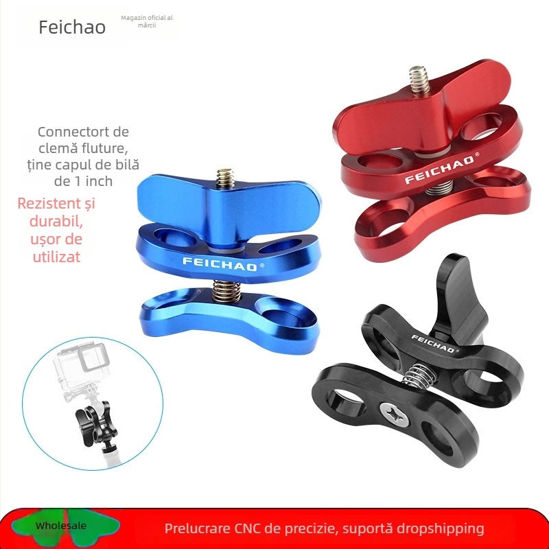 FEICHAO Universal Clip Fluture cu Cap Rotund pentru Camere (Aliaj de Aluminiu, Sarcină maximă 2–5 kg)