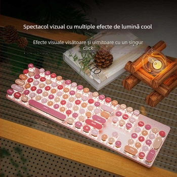 Forerunner V30 Tastatură Mecanică — switchuri verzi, 98+ taste, corp ABS, iluminare monocromă, conectivitate cablată și wireless în trei moduri