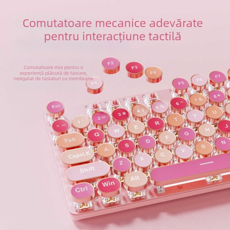 Forerunner V30 Tastatură Mecanică — switchuri verzi, 98+ taste, corp ABS, iluminare monocromă, conectivitate cablată și wireless în trei moduri