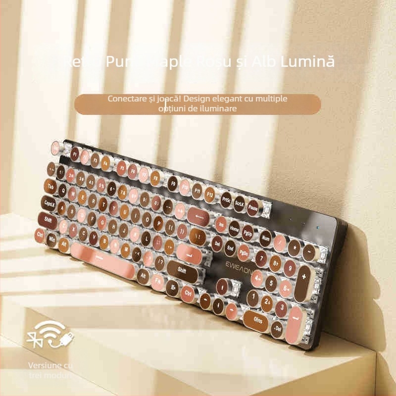 Forerunner V30 Tastatură Mecanică — switchuri verzi, 98+ taste, corp ABS, iluminare monocromă, conectivitate cablată și wireless în trei moduri