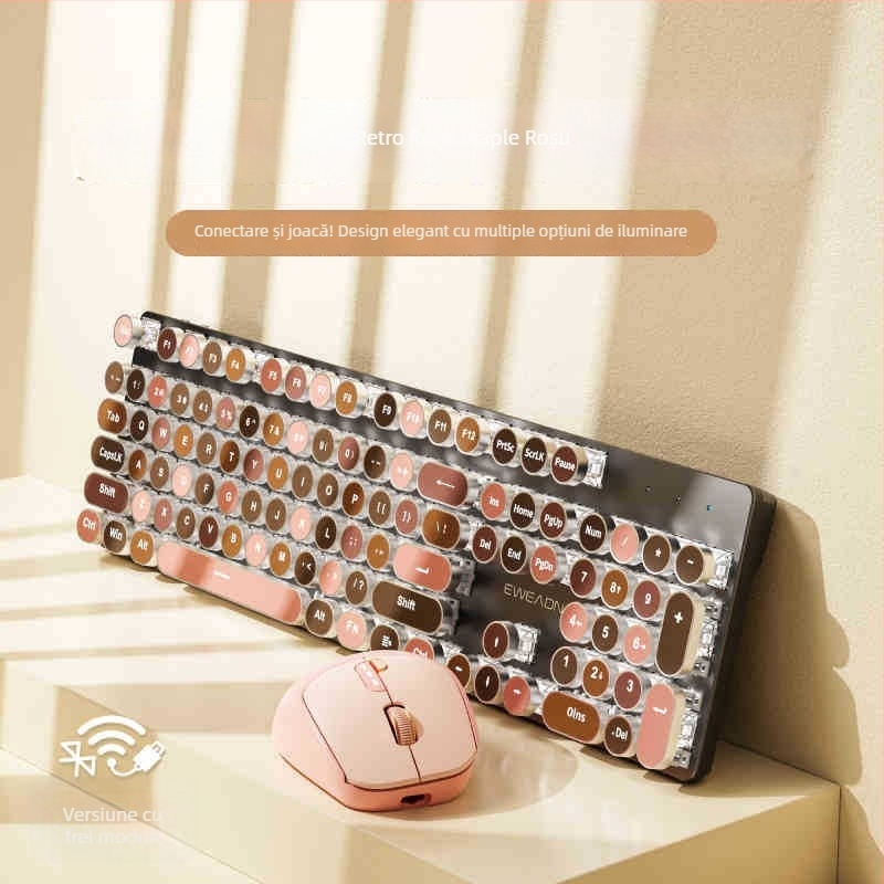 Forerunner V30 Tastatură Mecanică — switchuri verzi, 98+ taste, corp ABS, iluminare monocromă, conectivitate cablată și wireless în trei moduri