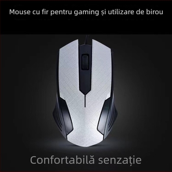 Mouse de gaming cu fir USB, 1000 DPI, 3 butoane, cablu de 1,3 m, ergonomic