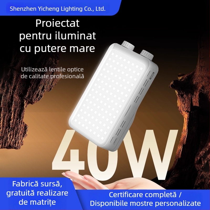 Lumină de umplere pentru fotografie – de buzunar, manuală, 40W, 3 temperaturi de culoare, 7.4V, YM-40