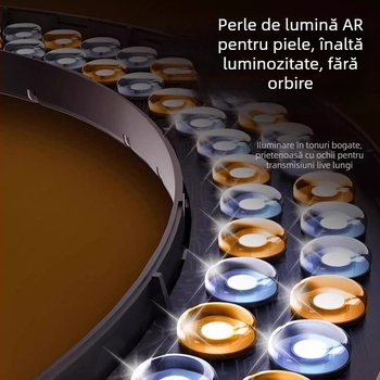 Lampa inel pentru streaming live cu iluminare facială, suport portabil cu trei poziții, 37W, 12V