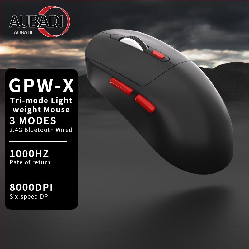 Mouse optic cu 8000 DPI (reglabil în 6 trepte), 7 butoane, interfață USB, greutate 63,5 g.