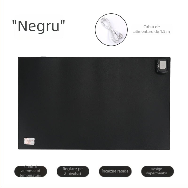 Padă electrică de încălzire pentru birou, design simplu, covoraș pentru birou și mouse