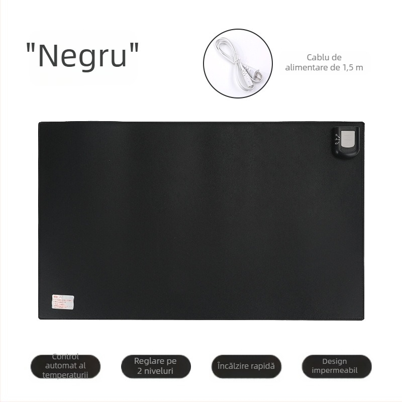 Padă electrică de încălzire pentru birou, design simplu, covoraș pentru birou și mouse