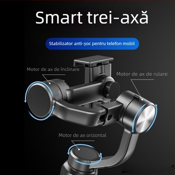 Stabilizator de imagine portabil pentru telefonul mobil — trei axe, aliaj de aluminiu, pentru filmare