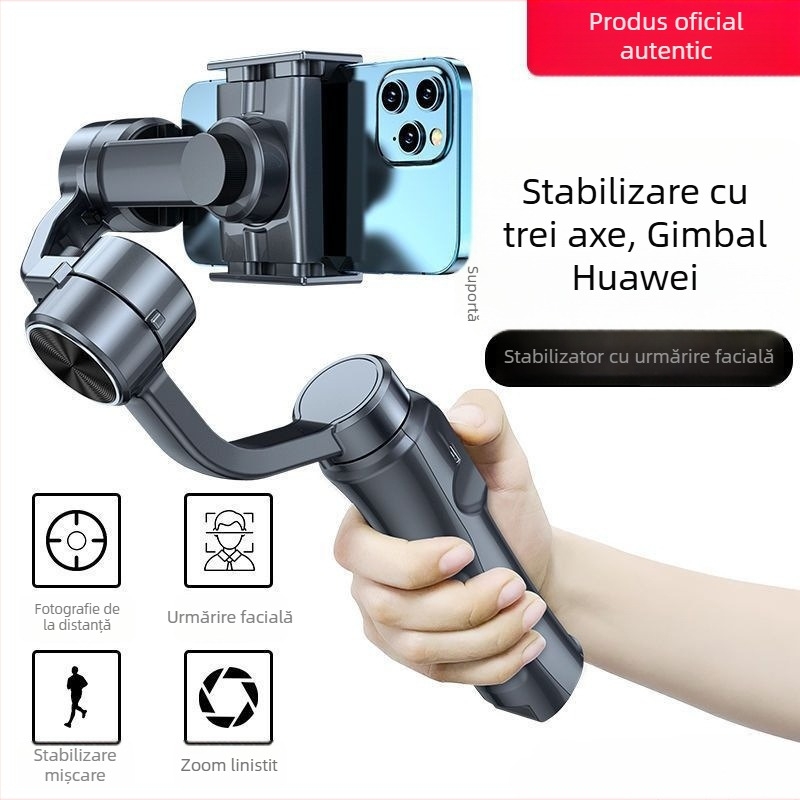Stabilizator de imagine portabil pentru telefonul mobil — trei axe, aliaj de aluminiu, pentru filmare