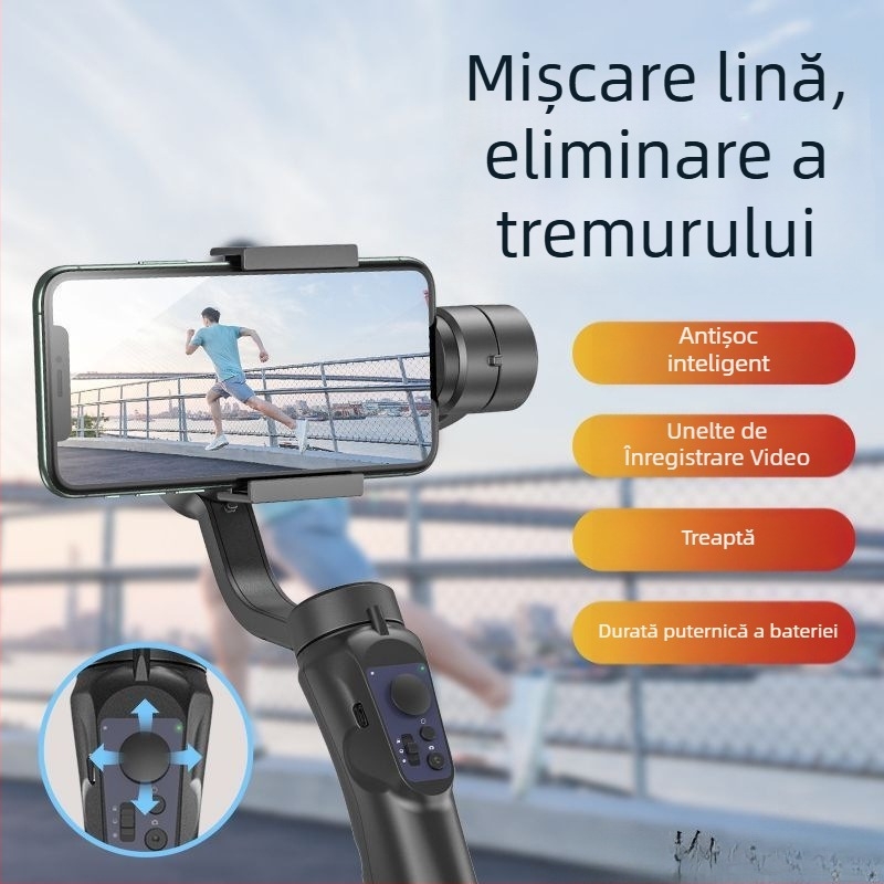 Stabilizator de imagine portabil pentru telefonul mobil — trei axe, aliaj de aluminiu, pentru filmare