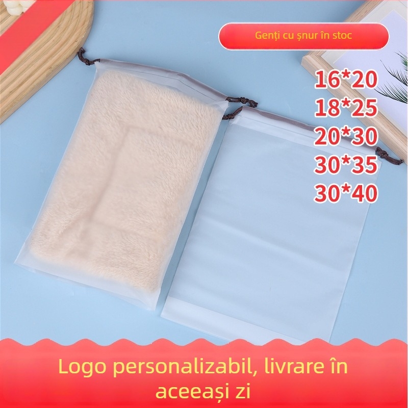 Geantă cu șnur din EVA, finisaj mat, buzunare cu model urs, construcție din două straturi