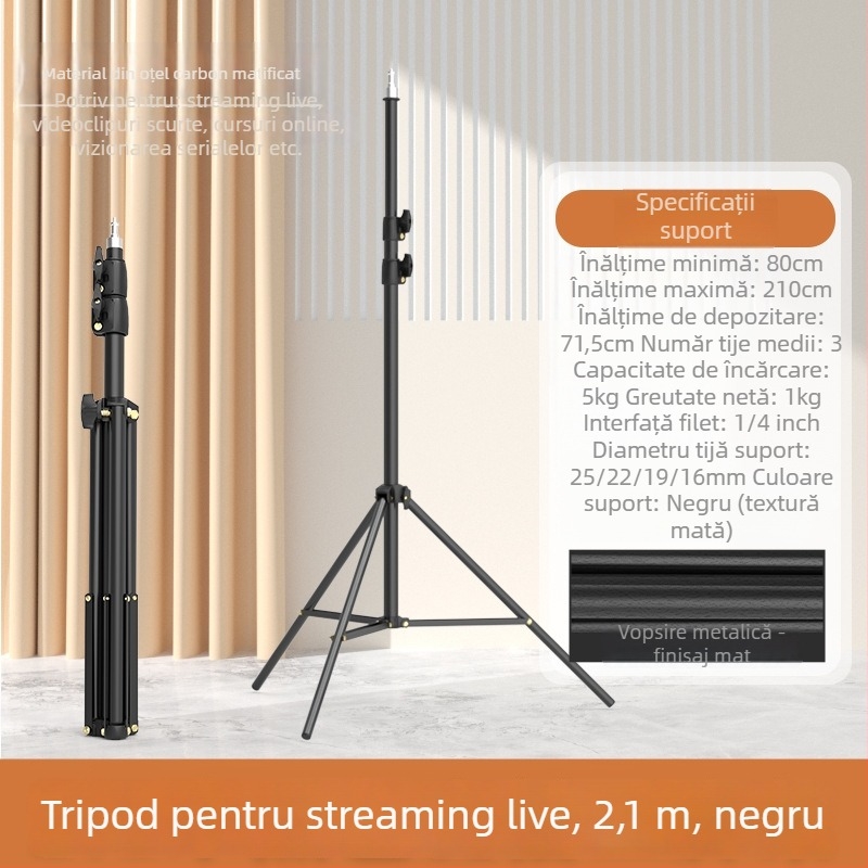 Trepied pentru fotografie cu pan-tilt sferic, model 8817/8821, CPCC material, capacitate încărcare 2-5 kg