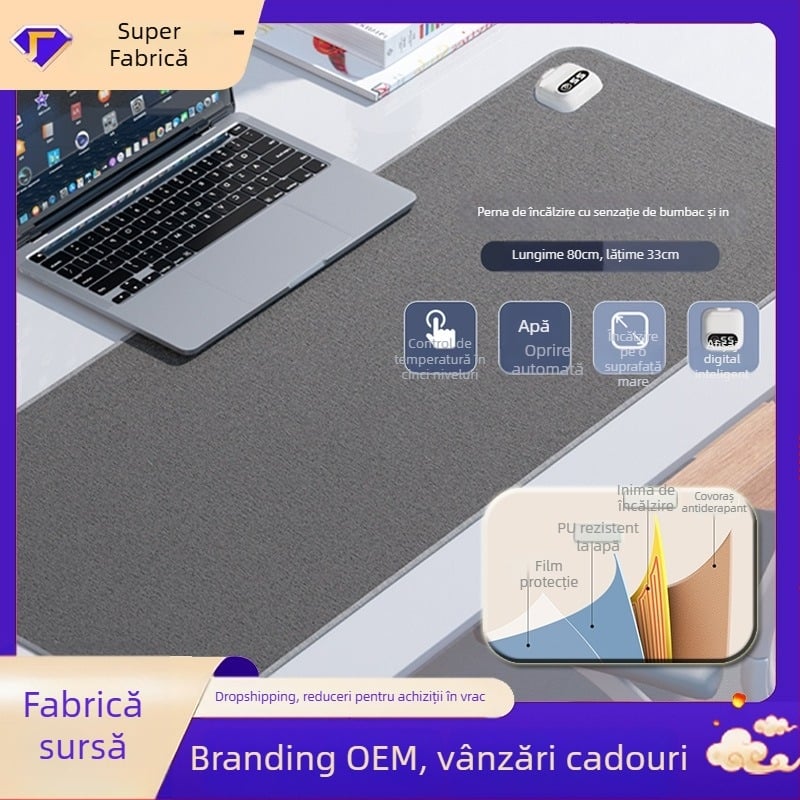 Padă încălzită pentru mouse, alimentare la priză, 220V, 75W, material PU
