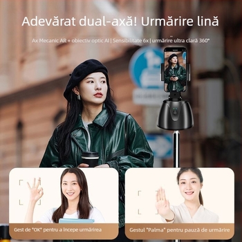 Cap de trepied cu bila pentru smartphone universal, corp din plastic, brand Gacas, instalare Bound APP