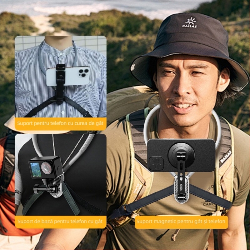 Stativ pentru streaming live pentru telefonul mobil, anti-alunecare și anti-deformare, material silicon+PC, compatibil cu peste 99% dintre modelele de telefoane