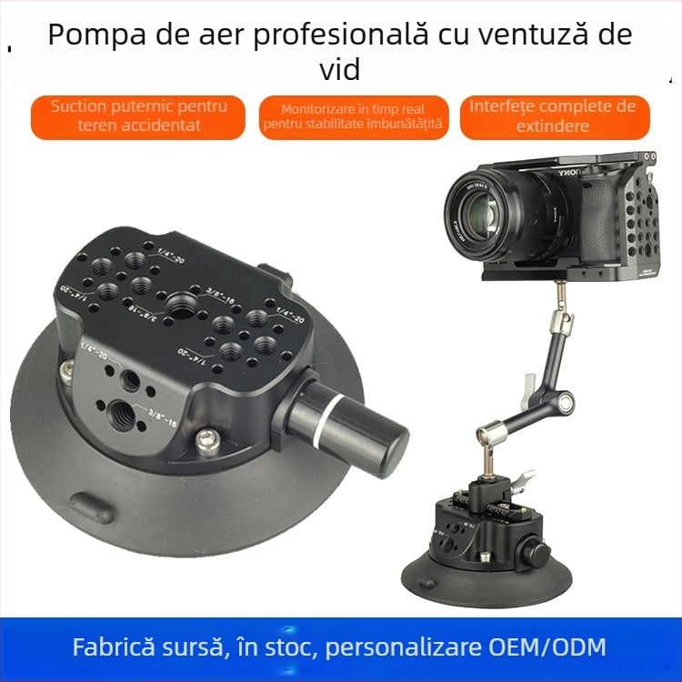 Suport auto cu ventuză, braț extensibil multifuncțional pentru telefon, cameră de acțiune și cameră mirrorless