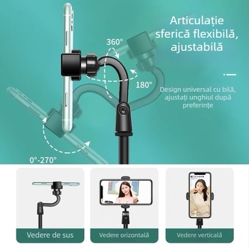 Suport de birou pentru telefonul mobil, reglabil, ABS, design simplu, pentru fotografie și streaming live